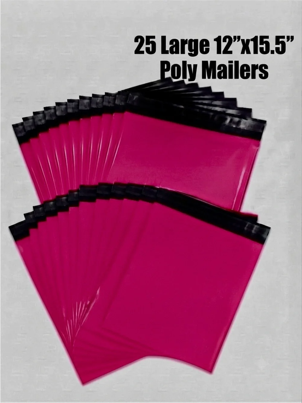 150pc Bundle 25 Large Poly Mailers, 25 Cards & 100 Stickers